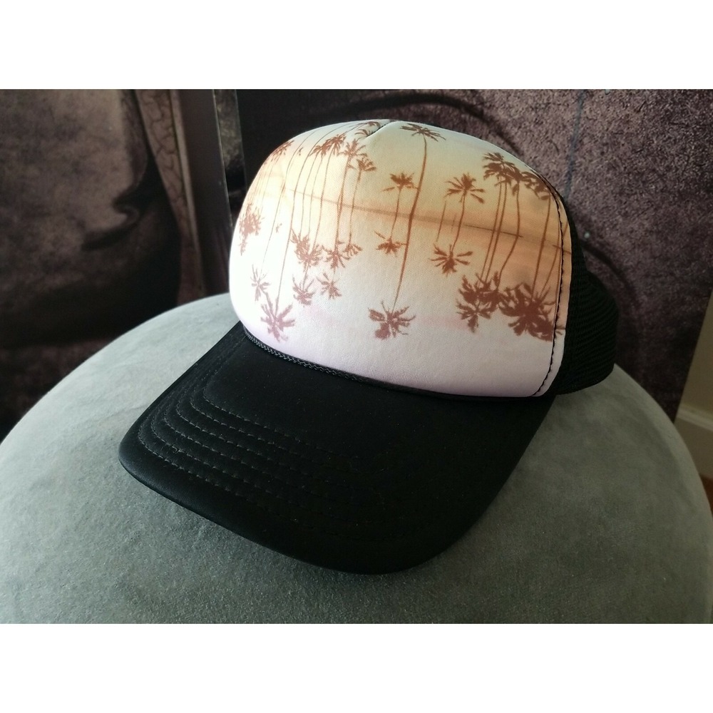 O'Neill Trucker Hat Black‎ Multi Print Snapback Mesh Beach Sunset Graphic